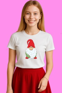Tricou Gnome Barba Alba Simplu, din bumbac 100%, tricou alb, Copii | Dama | Barbat - Img 3