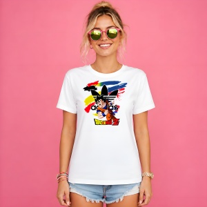 Tricou Goku Dragon Ball Z Luptator Anime Urban Graffiti, din bumbac 100% Copii | Dama | Barbat - Img 3