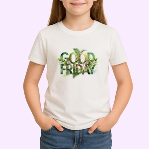 Tricou Good Friday Design Frunze Verzi Natura, din bumbac 100% , tricou alb pentru Copii | Dama | Barbat