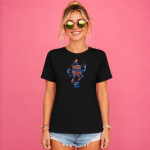 Tricou Graffiti Abstract Urban Blue Orange Art Streetwear Illustration, din bumbac 100%, tricou negru, Copii | Dama | Barbat - Img 2