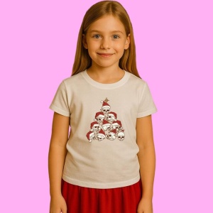 Tricou Gramada Cranii Craciun Christmas Crew Skeleton, din bumbac 100%, tricou alb, Copii | Dama | Barbat - Img 2