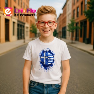 Tricou Greece Steag Splash Art, Copii | Dama | Barbat - Img 7
