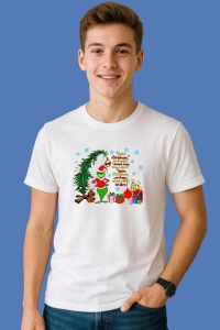 Tricou Grinch And Max Holiday Scene Snow, din bumbac 100%, tricou alb, Copii | Dama | Barbat - Img 3