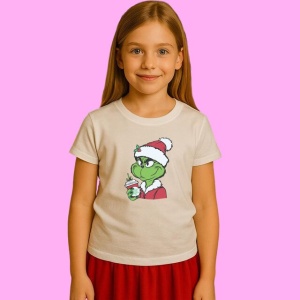 Tricou Grinch Boujee Christmas Santa Vibe, din bumbac 100%, tricou alb, Copii | Dama | Barbat - Img 2