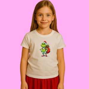 Tricou Grinch Cu Sacul Plin, din bumbac 100% Copii | Dama | Barbat - Img 3