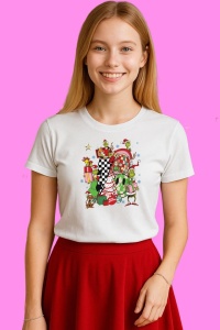 Tricou Grinch Merry Christmas Ho Ho Ho 2, din bumbac 100%, tricou alb, Copii | Dama | Barbat