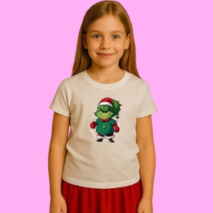 Tricou Grinch Mic Suparat Costumat, din bumbac 100%, tricou alb, Copii | Dama | Barbat - Img 2