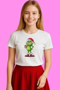 Tricou Grinch Slab Si Inalt, din bumbac 100%, tricou alb, Copii | Dama | Barbat