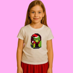Tricou Grinch Suparat Cu Costum De Craciun, din bumbac 100%, tricou alb, Copii | Dama | Barbat - Img 2