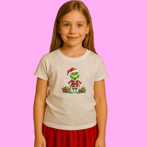 Tricou Grinch Vesel Cu Cadouri, din bumbac 100% Copii | Dama | Barbat