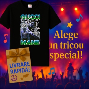 Tricou Gucci Mane v1, muzica Rap, Dama | Barbat | Copii, Culoare Negru - Img 7