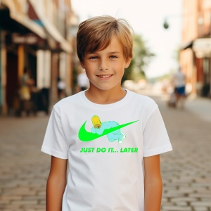 Tricou haios personalizat pentru copii cu Just Do it Later...