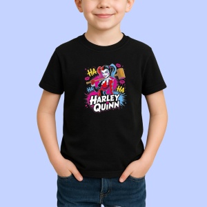 Tricou Harley quinn nebunie roz cu ha ha, Copii | Dama | Barbat , tricou negru - Img 2