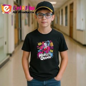 Tricou Harley quinn nebunie roz cu ha ha, Copii | Dama | Barbat , tricou negru - Img 5