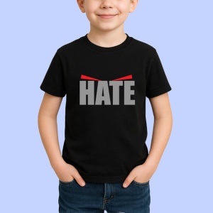 Tricou Hate Mesaj Grafic Text Alb Negru Rosu, din bumbac 100%, tricou negru Copii | Dama | Barbat - Img 2