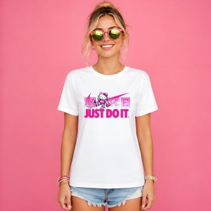 Tricou Hello Kitty Pink Aesthetic Street Fashion Girl Power, din bumbac 100% Copii | Dama | Barbat