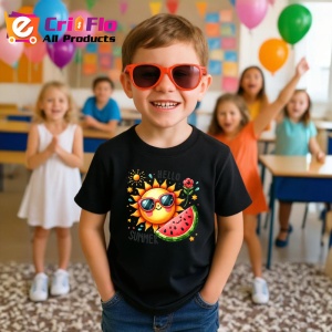 Tricou Hello summer cu soare si felie de pepene grafica vesela Copii | Dama | Barbat Barbat - Img 20