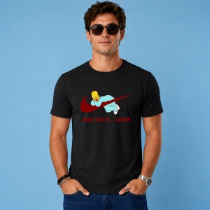 Tricou Homer Simpson Lazy Vibe Logo Grena Urban Street Art, din bumbac 100%, tricou negru, Copii | Dama | Barbat - Img 3