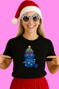 Tricou Huntrix K Pop Hunters Demon Derpy Pisica Glob Decorativ, din bumbac 100%, tricou negru, Copii | Dama | Barbat