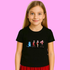 Tricou Huntrix K Pop Hunters Demon Derpy Secventa Dans Amuzant, din bumbac 100%, tricou negru, Copii | Dama | Barbat - Img 2