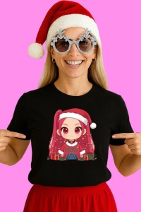 Tricou Huntrix K Pop Hunters Demon Fata Anime Par Roz Pulover Rosu, din bumbac 100%, tricou negru, Copii | Dama | Barbat - Img 3