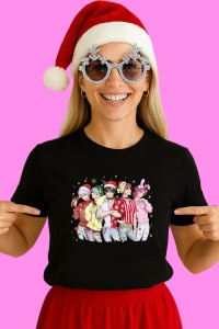 Tricou Huntrix K Pop Hunters Demon Grup Extins Fete Si Baieti, din bumbac 100%, tricou negru, Copii | Dama | Barbat - Img 3