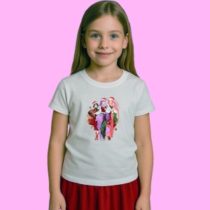 Tricou Huntrix K Pop Hunters Demon Grup Fete Full Body Outfit Elegant, din bumbac 100%, tricou alb, Copii | Dama | Barbat - Img 2