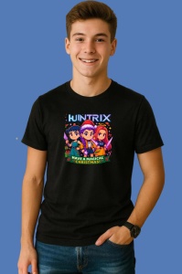 Tricou Huntrix K Pop Hunters Demon Have A Magical Christmas Poster, din bumbac 100%, tricou negru, Copii | Dama | Barbat - Img 3