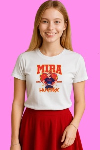 Tricou Huntrix K Pop Hunters Demon Mira Poster Putere Star, din bumbac 100%, tricou alb, Copii | Dama | Barbat - Img 2