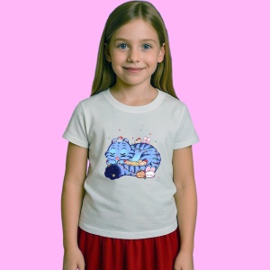 Tricou Huntrix K Pop Hunters Demon Pisica Dormind Cu Iepurasi Chibi, din bumbac 100%, tricou alb, Copii | Dama | Barbat - Img 2