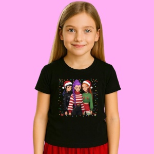 Tricou Huntrix K Pop Hunters Demon Trio Fete Realiste Pulovere Iarna, din bumbac 100%, tricou negru, Copii | Dama | Barbat - Img 2
