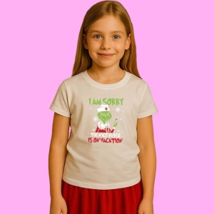 Tricou I Am Sorry The Nice Is On Vacation Grinch Christmas, din bumbac 100%, tricou alb, Copii | Dama | Barbat - Img 2
