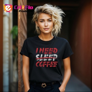 Tricou I Need Sleep Coffee, din bumbac 100%, tricou negru, Dama | Barbat - Img 6