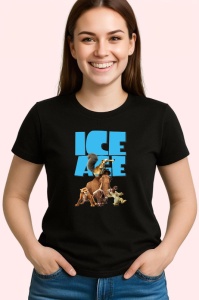 Tricou Ice Age epoca de gheata cu personaje simpatice in cautarea supravietuirii, Copii | Dama | Barbat , tricou negru - Img 3
