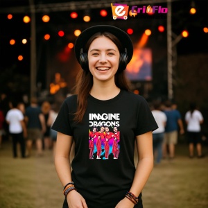 Tricou Imagine Dragons - Red Suits, muzica Hip-Hop / Pop / Rock, Dama | Barbat | Copii, Culoare Negru - Img 5