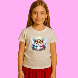 Tricou Ingeri In Rugaciune, din bumbac 100%, tricou alb, Copii | Dama | Barbat - Img 2