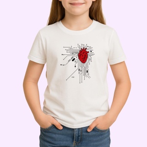 Tricou Inima integrata ca un procesor - Copii | Dama | Barbat
