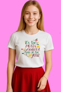 Tricou Its The Most Wonderful Time Of The Year, din bumbac 100%, tricou alb, Copii | Dama | Barbat - Img 3