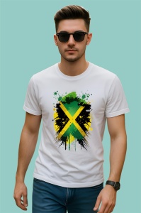 Tricou Jamaica Steag Splash Art, Copii | Dama | Barbat - Img 2