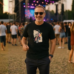 Tricou Jazz Saxofon Retro Cool, Copii | Dama | Barbat, culoare negru - Img 5