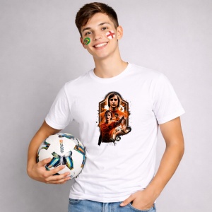 Tricou Johan Cruyff Netherlands World Cup Fifa 2026 V2, din bumbac 100%, tricou alb, Copii | Dama | Barbat - Img 2