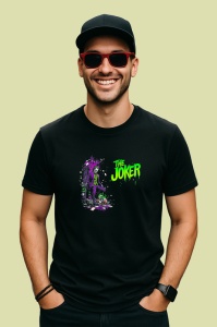 Tricou Joker minimal mov cu silueta estompata, Copii | Dama | Barbat , tricou negru