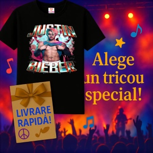 Tricou Justin Bieber - Shirtless Portrait, muzica Hip-Hop / Trap, Dama | Barbat | Copii, Culoare Negru - Img 11
