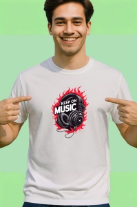 Tricou Keep On Music Casti Rosii, Copii | Dama | Barbat - Img 2