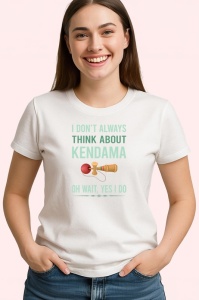 Tricou Kendama funny i dont always think about kendama mesaj amuzant, din bumbac 100%, tricou alb, Copii | Dama | Barbat - Img 2