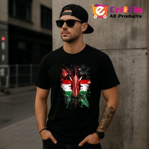 Tricou Kenya Steag Splash Art, Copii | Dama | Barbat, culoare negru - Img 6