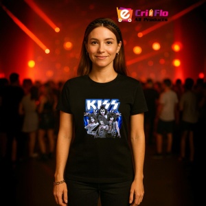Tricou KISS - Blue Stage, muzica POP, Dama | Barbat | Copii, Culoare Negru - Img 12