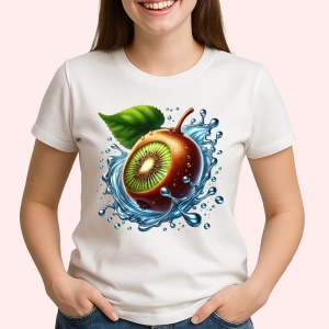 Tricou Kiwi si apa, Fructe, Copii | Dama - Img 2