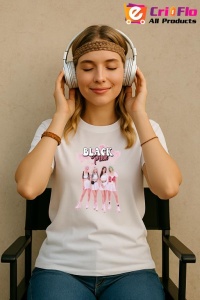 Tricou KPOP dama cu trupa formatia BLACK PINK GIRL , music Coreean 150 - Img 8