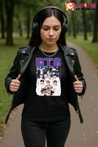 Tricou KPOP dama cu trupa formatia BTS 11 , music Coreean 178 - Img 4